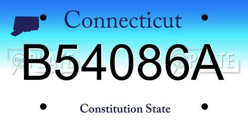 B54086A Connecticut License Plate