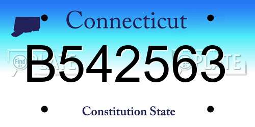 B542563 Connecticut License Plate
