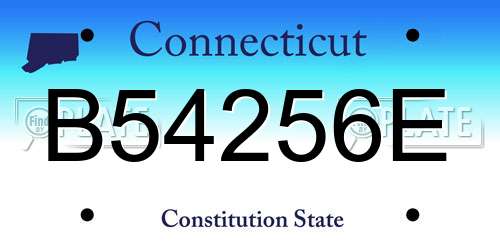 B54256E Connecticut License Plate
