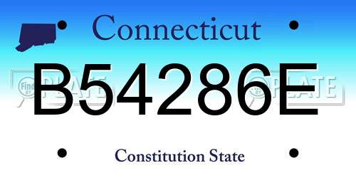 B54286E Connecticut License Plate