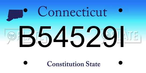B54529I Connecticut License Plate