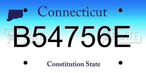 B54756E Connecticut License Plate