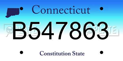 B547863 Connecticut License Plate