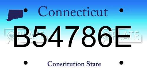 B54786E Connecticut License Plate