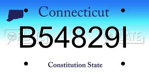B54829I Connecticut License Plate