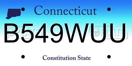B549WUU Connecticut License Plate