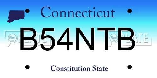 B54NTB Connecticut License Plate