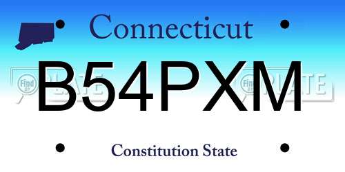 B54PXM Connecticut License Plate