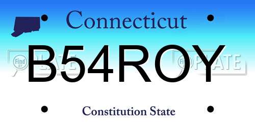B54ROY Connecticut License Plate