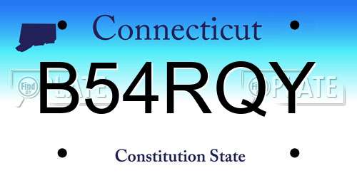 B54RQY Connecticut License Plate