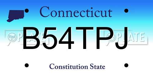 B54TPJ Connecticut License Plate