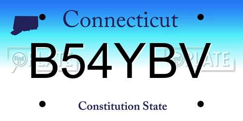 B54YBV Connecticut License Plate