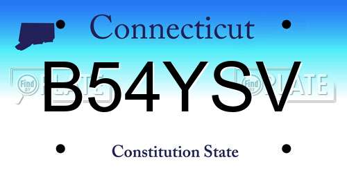 B54YSV Connecticut License Plate