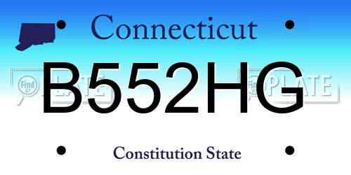 B552HG Connecticut License Plate