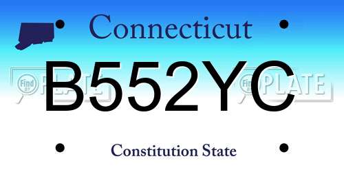 B552YC Connecticut License Plate