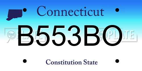 B553BO Connecticut License Plate