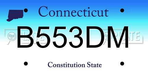 B553DM Connecticut License Plate