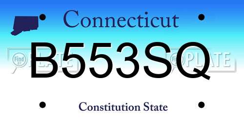 B553SQ Connecticut License Plate