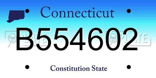 B554602 Connecticut License Plate