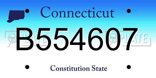B554607 Connecticut License Plate