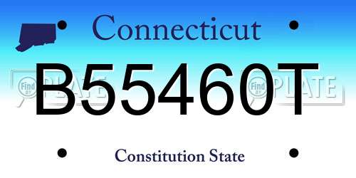 B55460T Connecticut License Plate