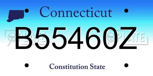 B55460Z Connecticut License Plate