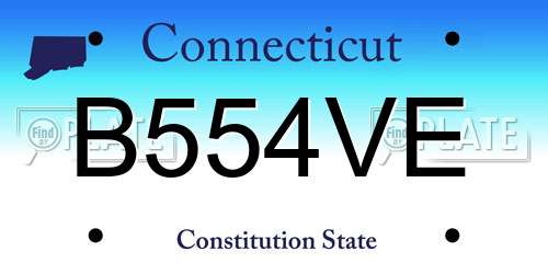 B554VE Connecticut License Plate