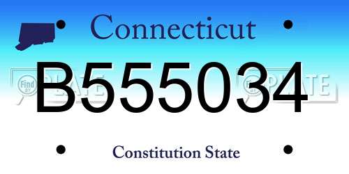 B555034 Connecticut License Plate