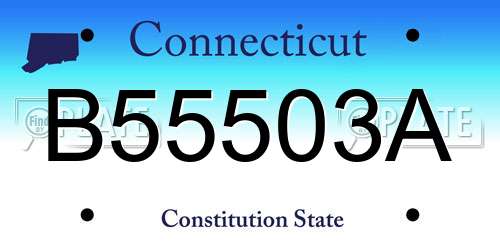 B55503A Connecticut License Plate