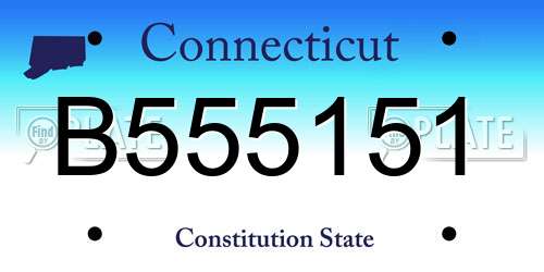 B555151 Connecticut License Plate