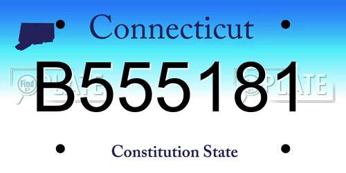 B555181 Connecticut License Plate
