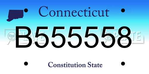B555558 Connecticut License Plate