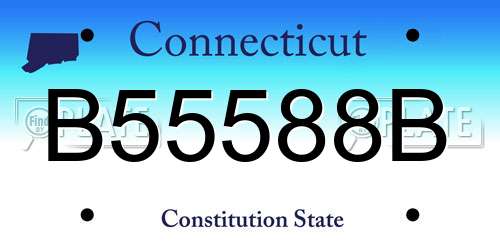 B55588B Connecticut License Plate