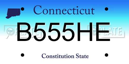 B555HE Connecticut License Plate