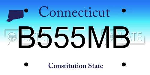 B555MB Connecticut License Plate