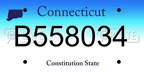 B558034 Connecticut License Plate