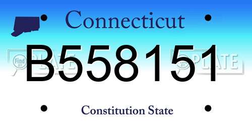 B558151 Connecticut License Plate