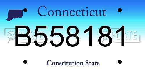 B558181 Connecticut License Plate
