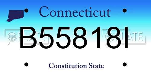 B55818I Connecticut License Plate
