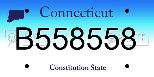 B558558 Connecticut License Plate