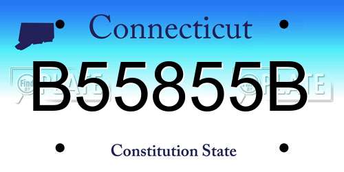 B55855B Connecticut License Plate