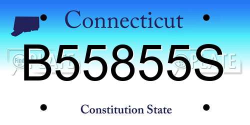 B55855S Connecticut License Plate