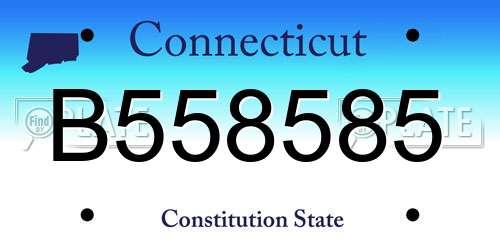 B558585 Connecticut License Plate