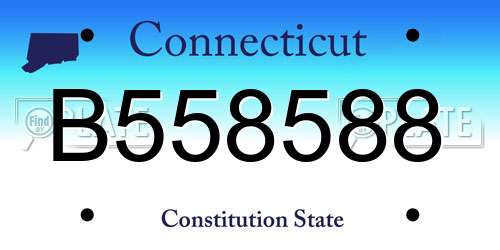 B558588 Connecticut License Plate