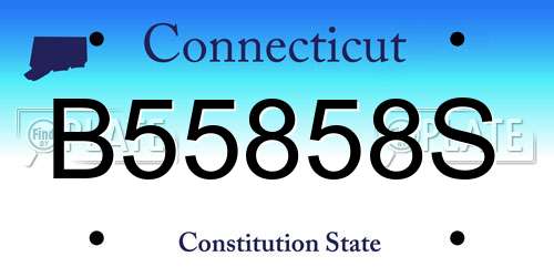 B55858S Connecticut License Plate
