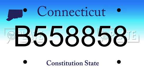 B558858 Connecticut License Plate