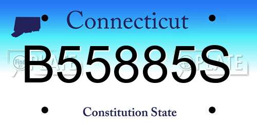 B55885S Connecticut License Plate