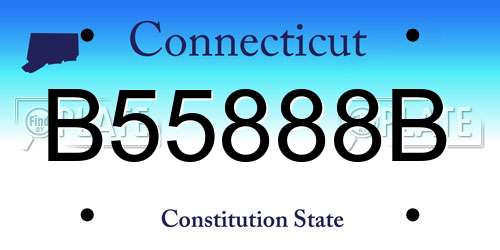 B55888B Connecticut License Plate