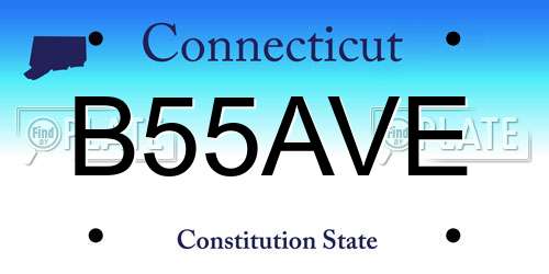 B55AVE Connecticut License Plate