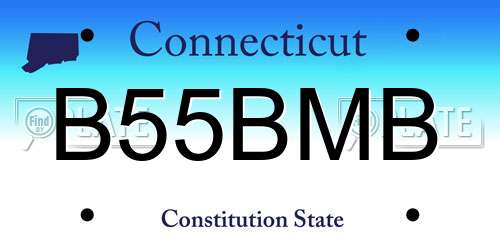 B55BMB Connecticut License Plate